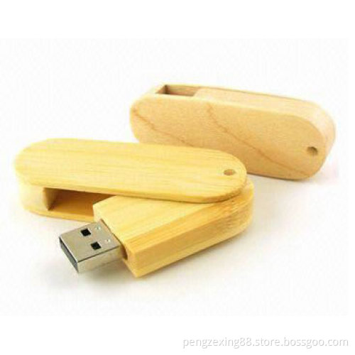 Custom Wooden Swivel USB Flash Drive (PZW207)